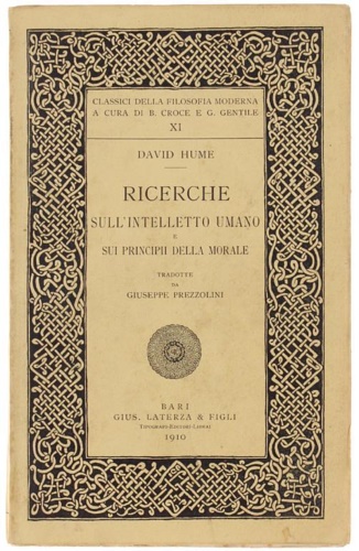 Ricerche sull'intelletto umano e sui principii della morale.