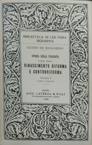 Storia della Filosofia. Rinascimento, Riforma e Controriforma.