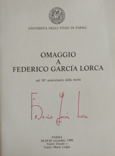 Omaggio a Federico Garcia Lorca nel 50 anniversario della morte.