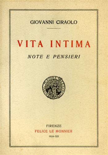 Vita intima. Note e pensieri.