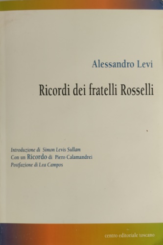 9788879571876-Ricordi dei fratelli Rosselli.