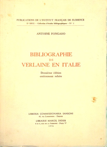 Bibliographie de Varlaine en Italie.