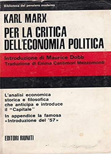 Per la critica dell'economia politica.