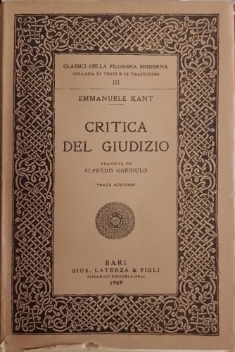 Critica del Giudizio.