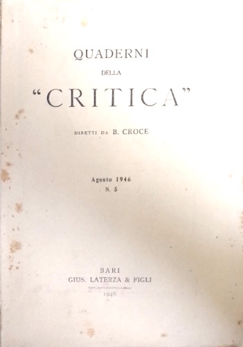 Quaderni della critica. 1946 n.5.