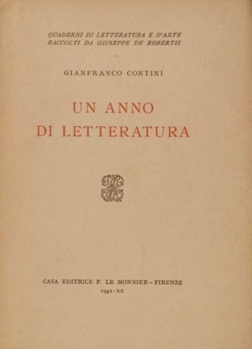 Un anno di letteratura.