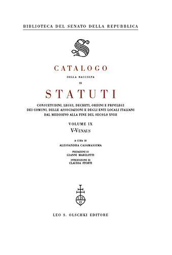 9788822267719-Catalogo della raccolta di statuti, consuetudini, leggi, decreti, ordini e privi