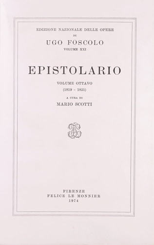 9788800811361-Epistolario. Vol.VIII: 1819-1821.