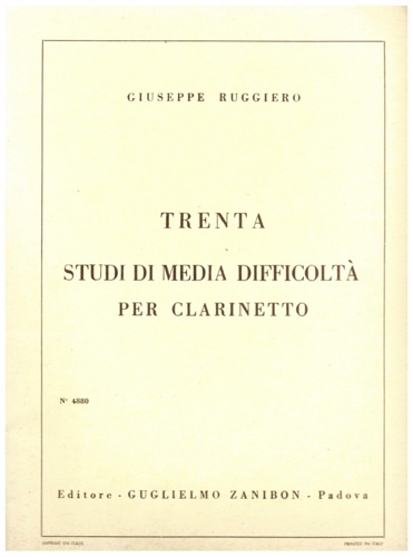 Trenta studi di media difficoltà per Clarinetto.