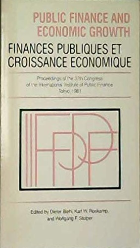 9780814317518-Public finance and economic growth =: Finances publiques et croissance economiqu