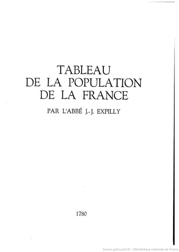 Tableau de la population de la France.