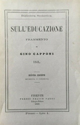 Sull'educazione, frammento.