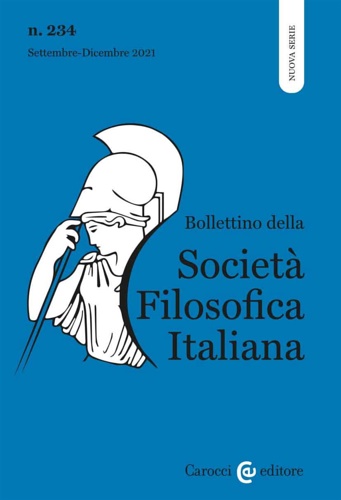 9788829009015-Bollettino della Società Filosofica Italiana. N.234 Settembre- Dicembre 2021.