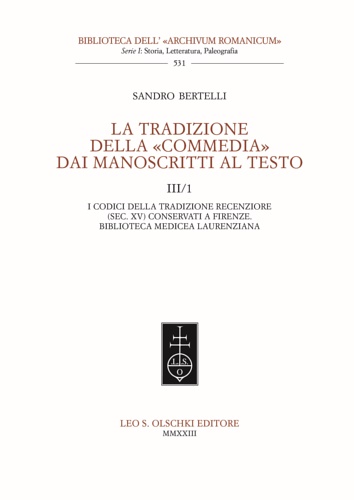 9788822268617-La tradizione della «Commedia» dai manoscritti al testo. III/1.