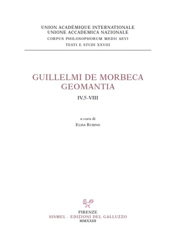 9788892902435-Guillelmi de Morbeca Geomantia IV,5 - VIII.