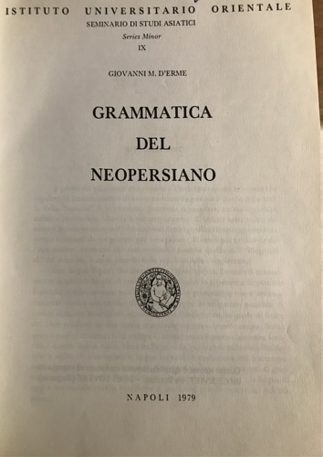 Grammatica del Neopersiano.