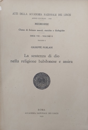 La sentenza di Dio nella religione babilonese e assira.