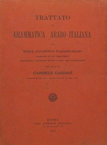 Trattato di grammatica arabo-italiana con indice alfabetico italiano-arabo conte