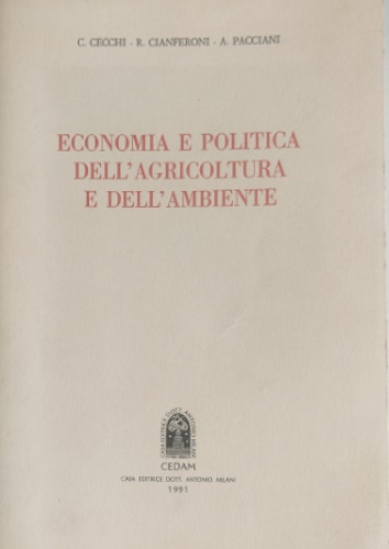 9788813173692-Economia e politica dell'agricoltura e dell'ambiente.