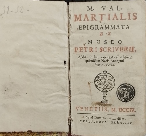 M. Val. Martialis Epigrammata ex Museo Petri Scriverii.