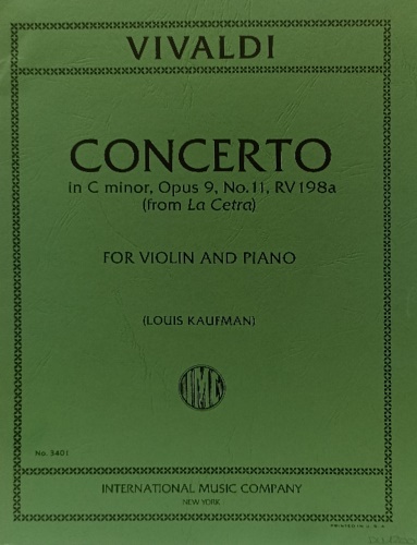 Concerto in C minor, Opus 9, No. 11 RV198a (from la Cetra).