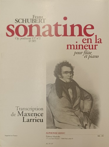 Sonatine en la mineur pour flute et piano. Op. posthume 137 n. 2 D 385.