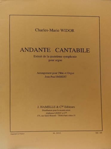 Andante cantabile. Extrait de la quatrieme symphonie pour orgue.