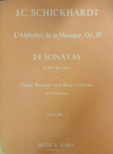 L'Alphabet de la Musique Op. 30 24 Sonatas in all the keys for Treble Recorder a