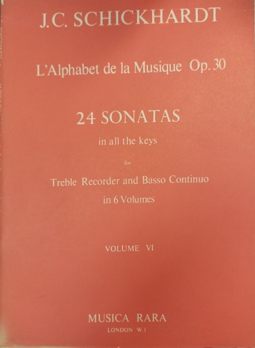 L'Alphabet de la Musique Op. 30 24 Sonatas in all the keys for Treble Recorder a