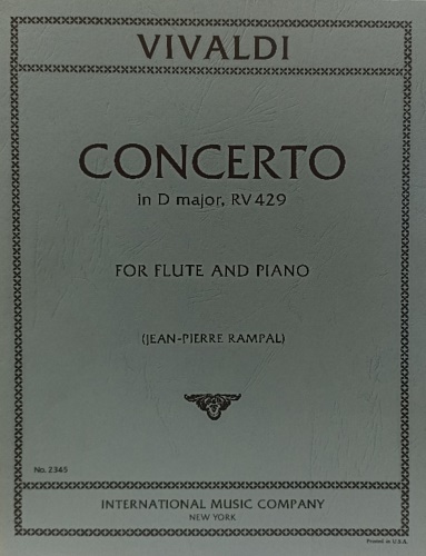 Concerto in D major, RV 429. For Flute und Piano.