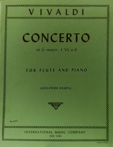 Concerto in G major, F. VI,n. 6. For Fluite and Piano.