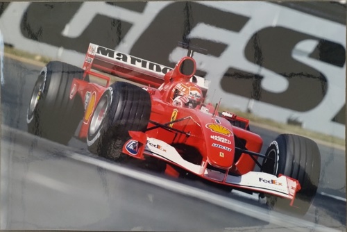 Michael Schumacher Ferrari F-2001. Original Photo Paper.