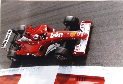 Rubens Barrichello Ferrari F1 2002. GP Monza 2002.  Original Photo Paper.