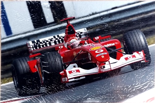 Michael Schumacher Ferrari F1 2002. GP Ungheria 2002. Original Photo Paper.