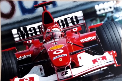 Michael Schumacher Ferrari F1 2002. GP Ungheria 2002. Original Photo Paper.