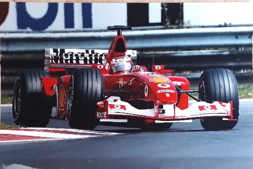 Rubens Barrichello. Ferrari F1 2002. GP Ungheria 2002. Original Photo Paper.