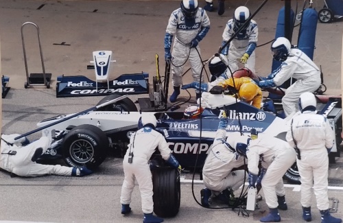 Williams BMW. Pit Stop. GP Spagna 2002. Original Photo Paper.