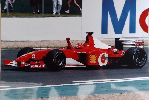 Michael Schumacher Ferrari F1 2002. GP Francia 2002. Original Photo Paper.