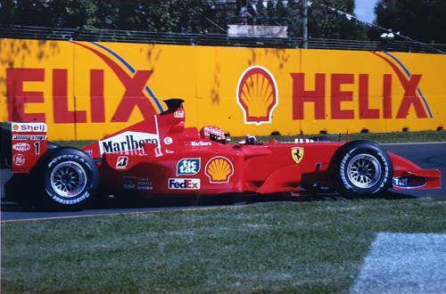 Michael Schumacher Ferrari F-2001.  Original Photo Paper.