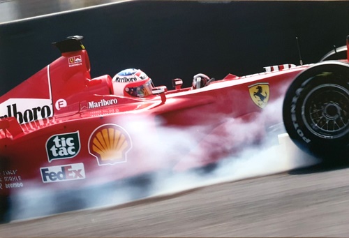 Rubens Barrichello Ferrari F-2001 GP Barcellona.  Original Photo Paper.