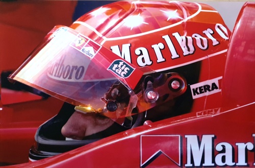 Michael Schumacher Ferrari F-2001 GP Barcellona.  Original Photo Paper.