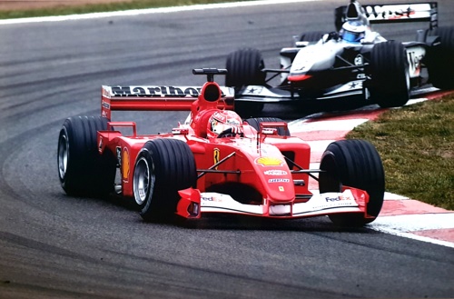 Michael Schumacher Ferrari F-2001 GP Barcellona.  Original Photo Paper.