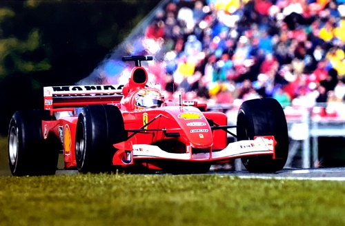 Michael Schumacher Ferrari F-2001 GP Imola 2001.  Original Photo Paper.