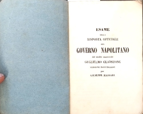 Esame della risposta officiale del Governo Napolitano del molto onorevole Guglie