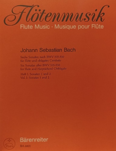 9790006482726-Flute Music. Six Sonatas after BWV 525-530. for Flute and Harpsicord Obbligato.