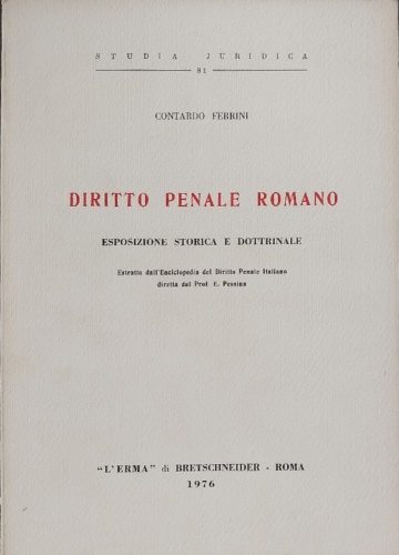 9788870622669-Diritto penale romano. Esposizione storica e dottrinale (1902).