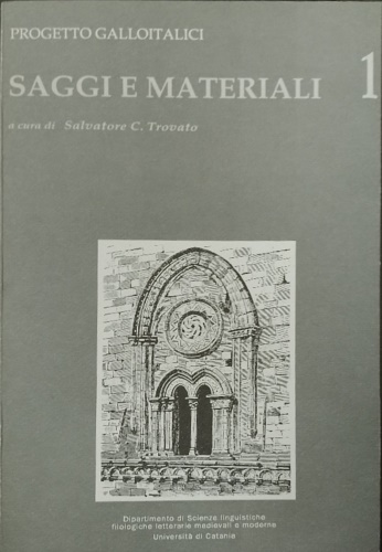 Saggi e materiali. 1. : offerti a Giovanni Tropea.