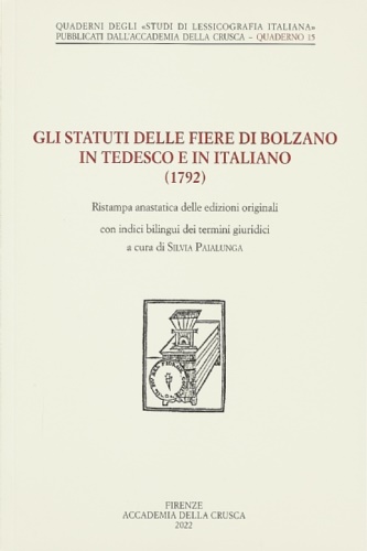 9788833880068-Gli statuti delle fiere di Bolzano in tedesco e in italiano (1792).