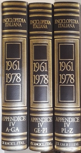 Appendice IV dell'Enciclopedia Italiana. 1961-1978.