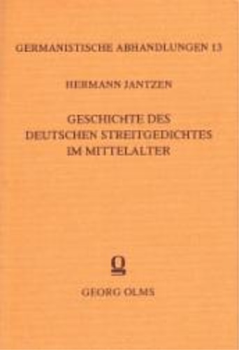 9783487061672-Geschichte des deutschen Streitgedichtes im Mittelalter.